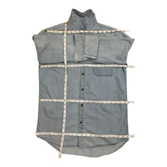 91 Denim Women’s Blue  Casual Denim Shirt Blouse. Size Small. - Picture 11 of 12